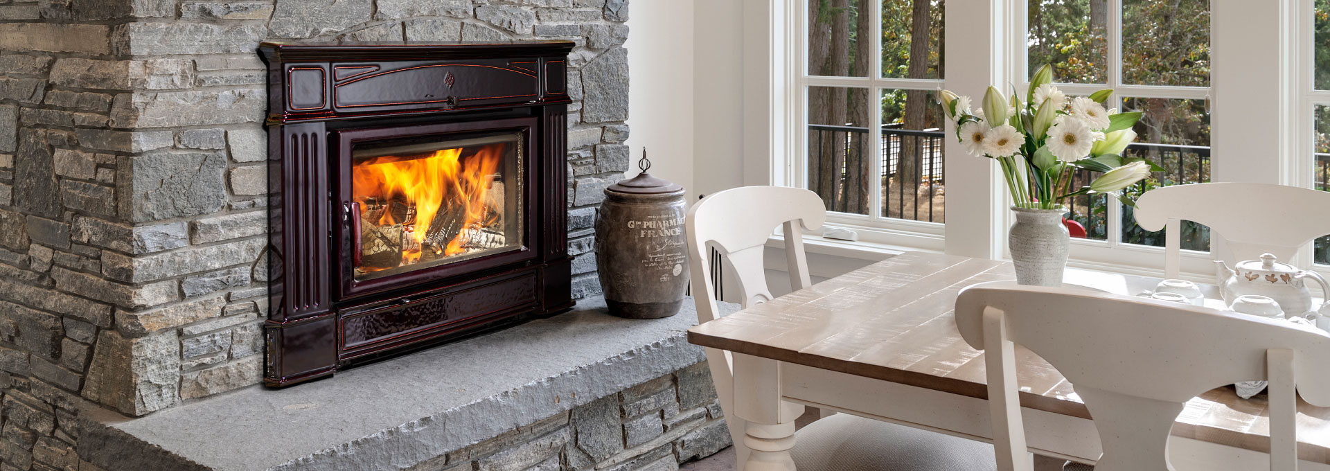 Large Front Glass Cast Iron Wood Burning Stove Manufacturers and