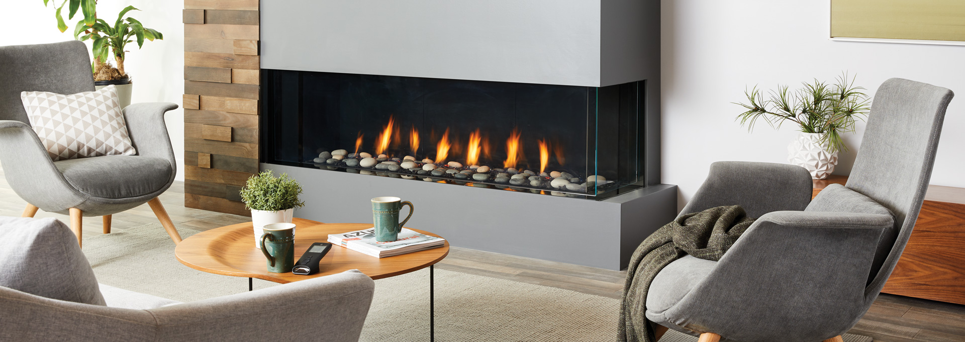 San Francisco Bay 60 Modern 3 Sided Gas Fireplaces Regency