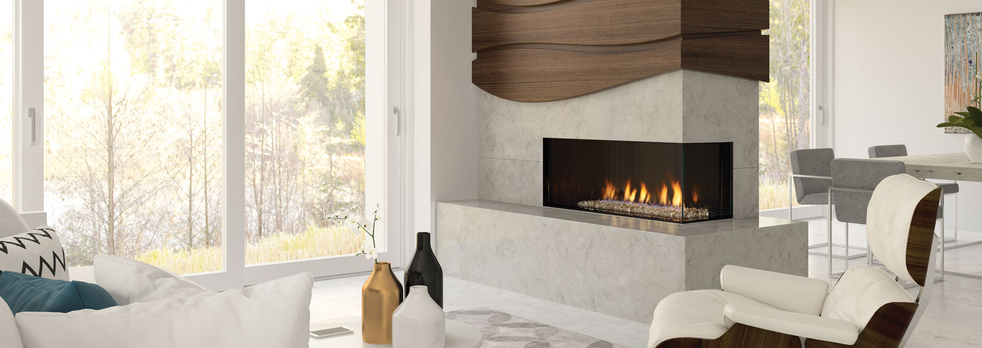 Chicago Corner 40 Designer Corner Gas Fireplace Right Regency