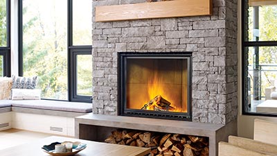 wood fireplace hearth