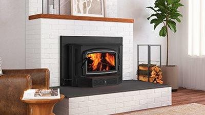 Medium traditionally styled wood insert. The i2450 uses a classic non-catalytic combustion system. 